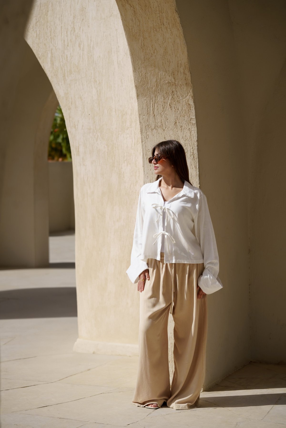 Ribbon blouse - off white