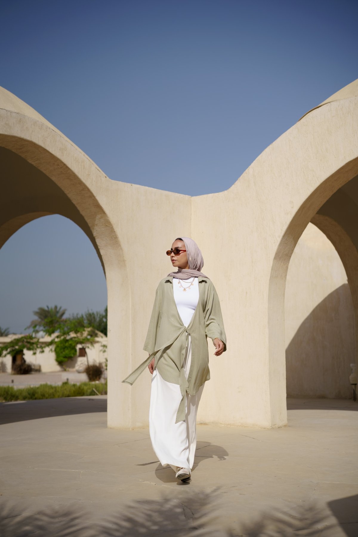 warp kimono -  Olive