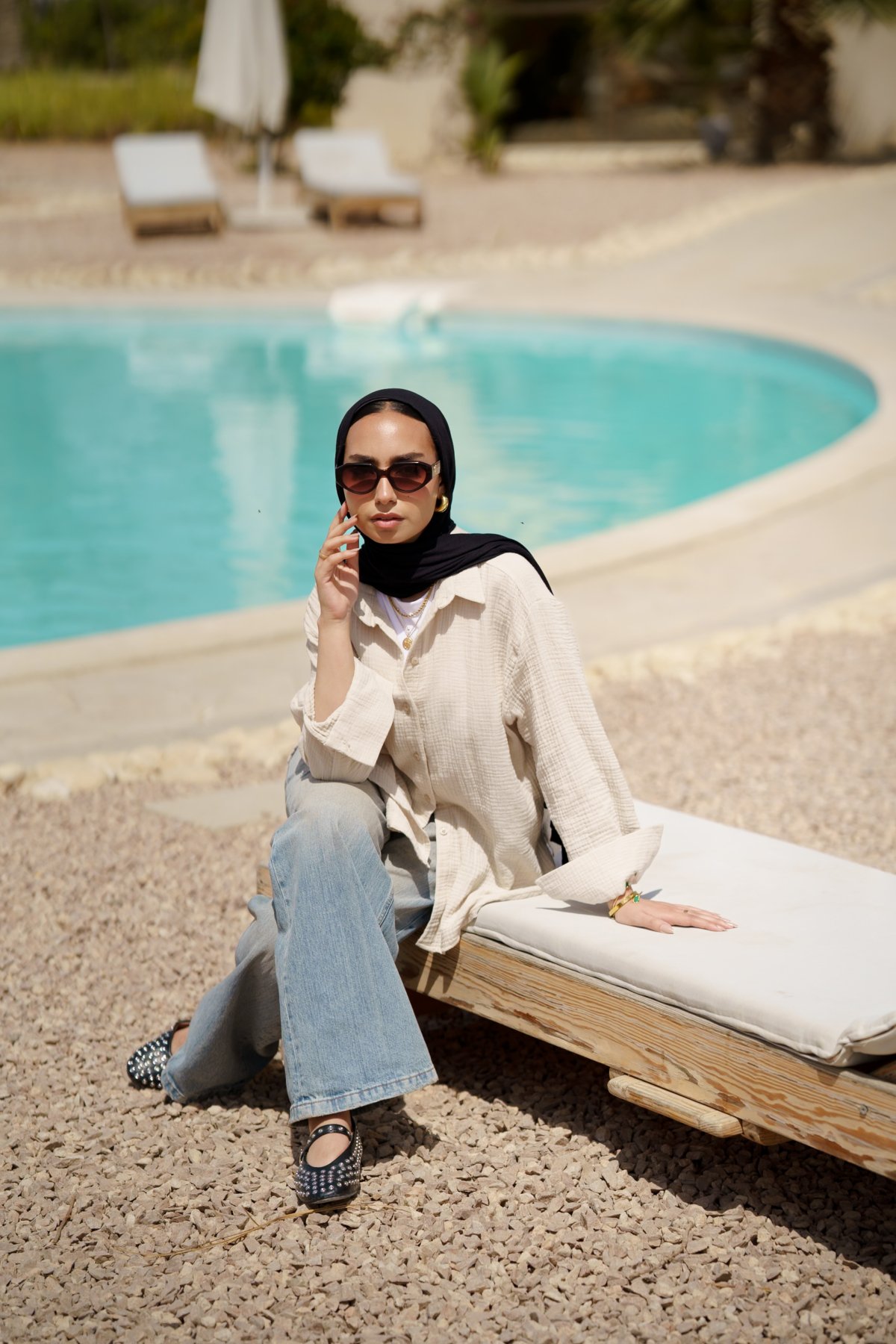 Cotton comfy shirt - beige