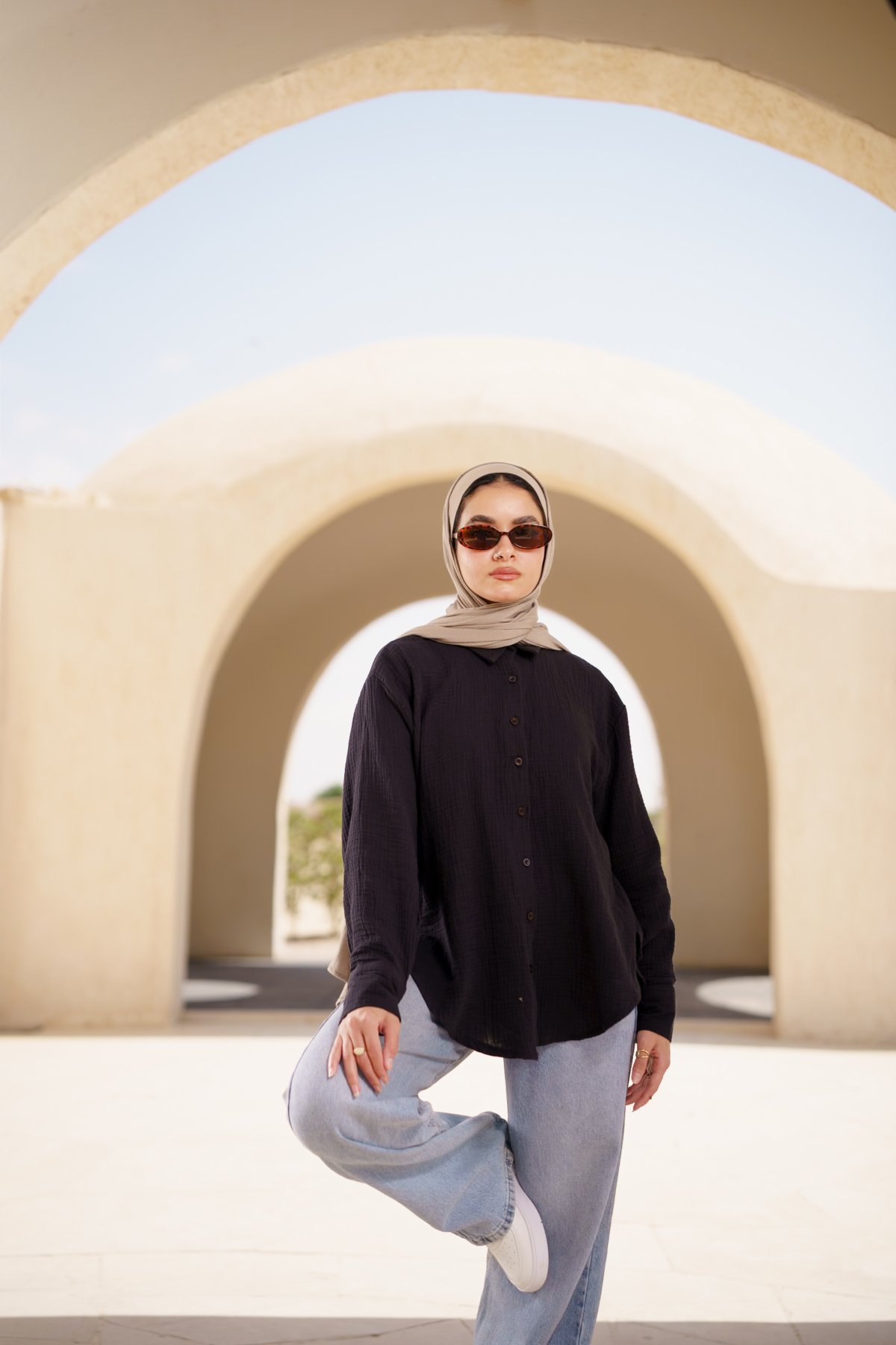 Cotton comfy shirt - Black