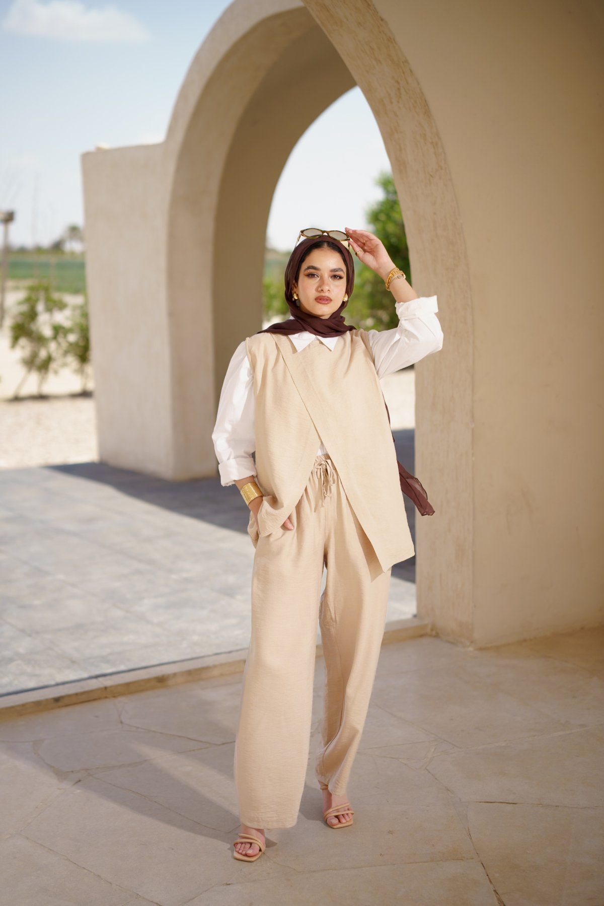 Jamila linen set - beige